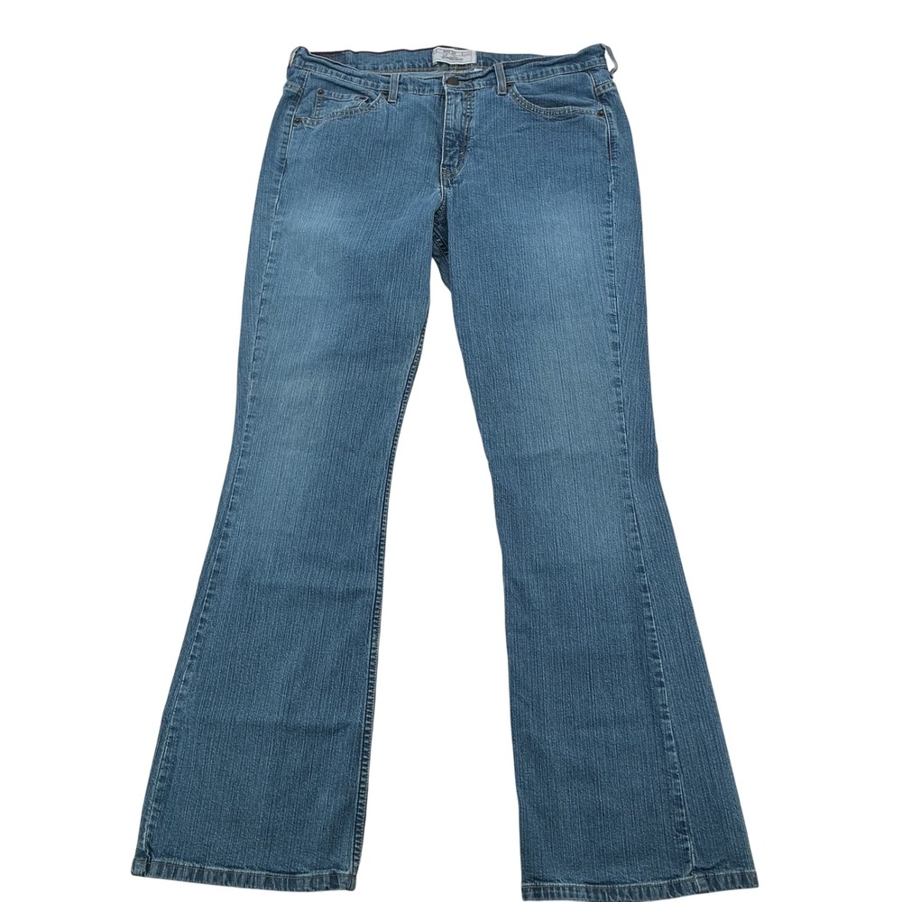 Levi Strauss Signature Bootcut Jeans Womens 14 Long Blue Stretch Denim Boho Y2K